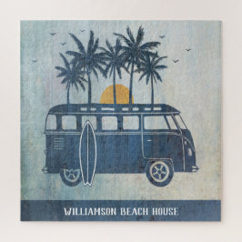 Quebra-cabeça Summer Beach House Retro Surf Van