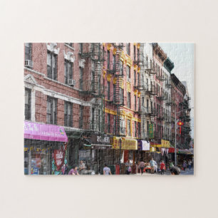 Quebra-cabeça Summer Street Scene Chinatown Manhattan Nova Iorqu