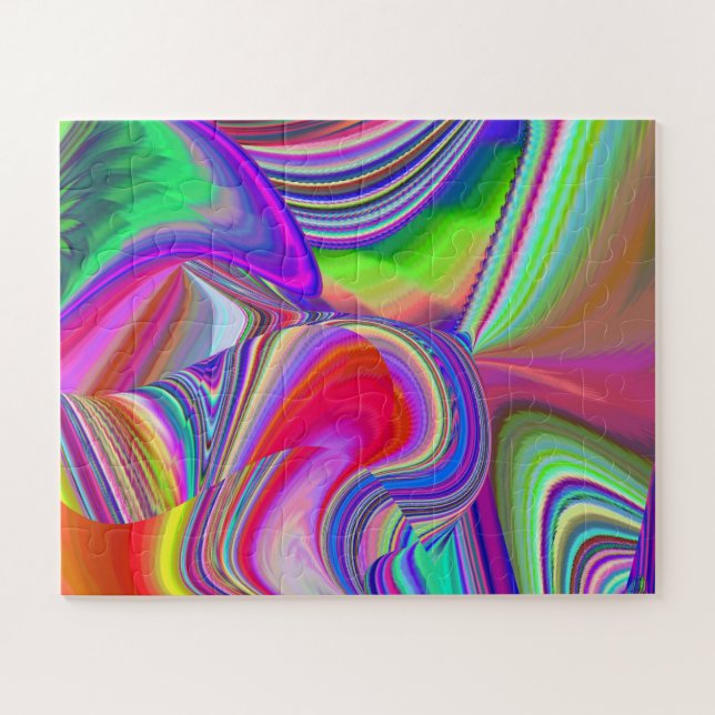 Quebra-cabeça Summerrainbow, Abstrato 3D Rainbowart (Horizontal)