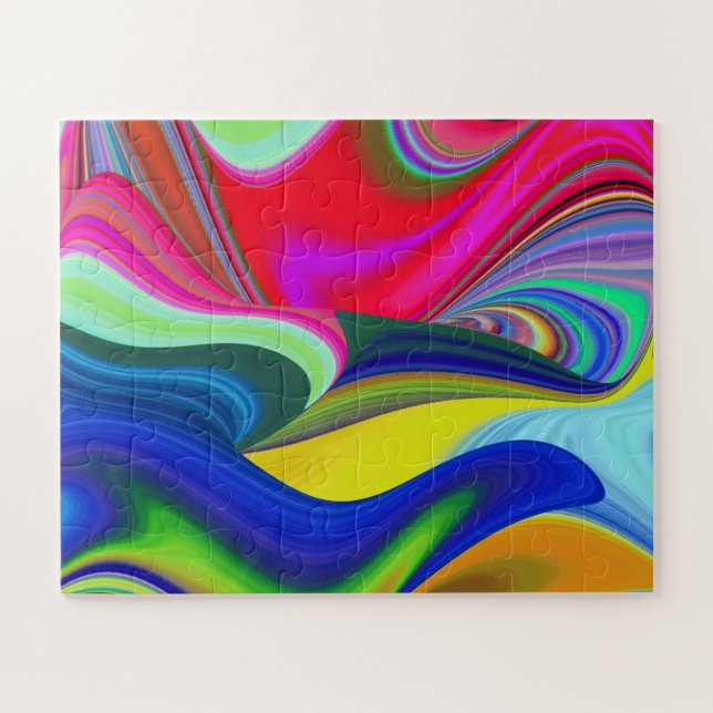 Quebra-cabeça Summerrainbow, Abstrato 3D Rainbowart (Horizontal)