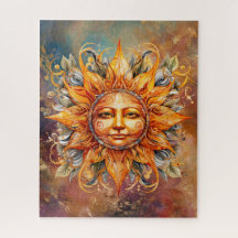 Sun Face Digital Art Cósmico