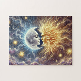 Quebra-cabeça Sun & Moon Lovers Celestial Soulmates Art