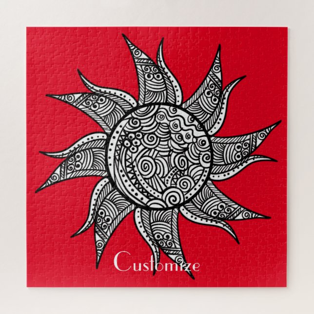 Quebra-cabeça Sun Tattoo Thunder_Cove estilo Henna (Horizontal)