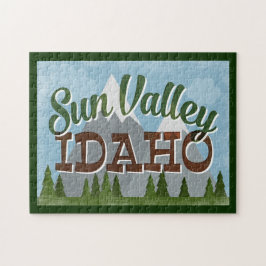 Quebra-cabeça Sun Valley Idaho Divertimento Retro Montanhas Snow