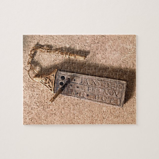 Quebra-cabeça Sundial, prata e ouro portáteis, século X (d (Horizontal)