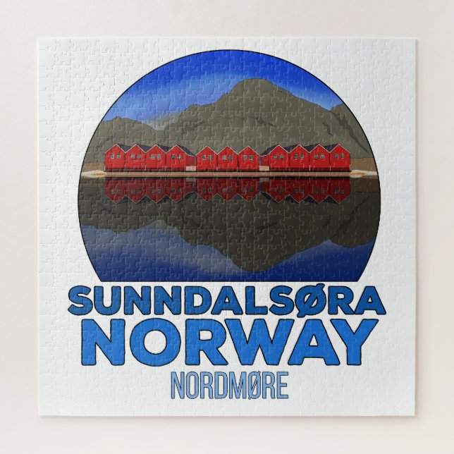 Quebra-cabeça Sunndalsøra Nordmøre Noruega (Vertical)