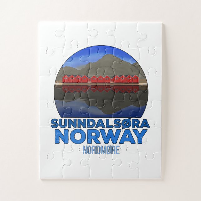 Quebra-cabeça Sunndalsøra Nordmøre Noruega (Vertical)