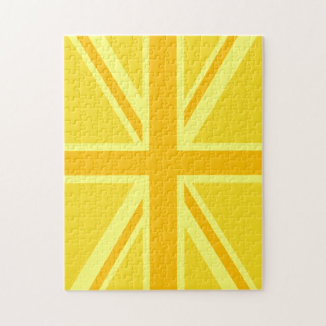 Quebra-cabeça Sunny Yellow Union Jack British Flag Decor (Vertical)