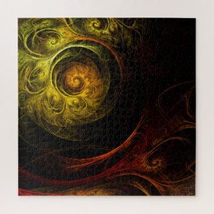 Quebra-cabeça Sunrise Floral Red Abstrato Art