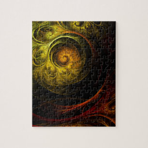 Quebra-cabeça Sunrise Floral Red Abstrato Art