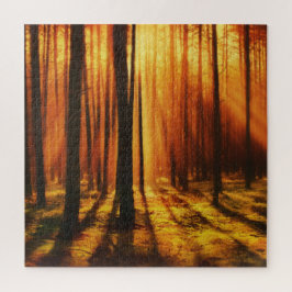 Quebra-cabeça Sunrise na Floresta