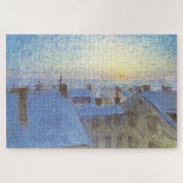 Quebra-cabeça Sunrise sobre os telhados (por Eugène Jansson)