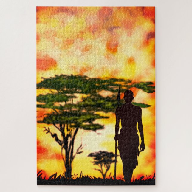 Quebra-cabeça sunset africano (Vertical)