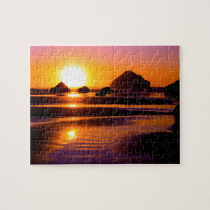 Quebra-cabeça Sunset de Praia de Oregon