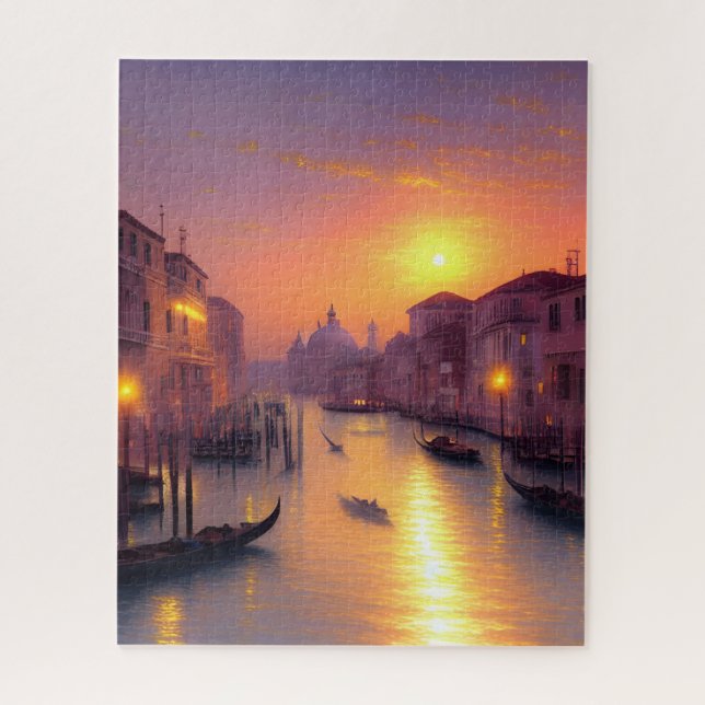 Quebra-cabeça Sunset Em Arte Digital Do Canal De Veneza (Vertical)
