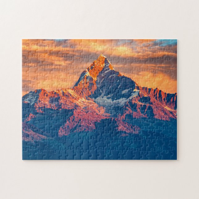 Quebra-cabeça Sunset Himalaya Snow Mounts Nepal Viagem (Horizontal)