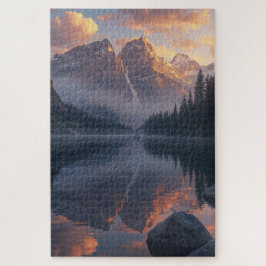 Quebra-cabeça Sunset Mountain Lake Jigsaw Puzzle