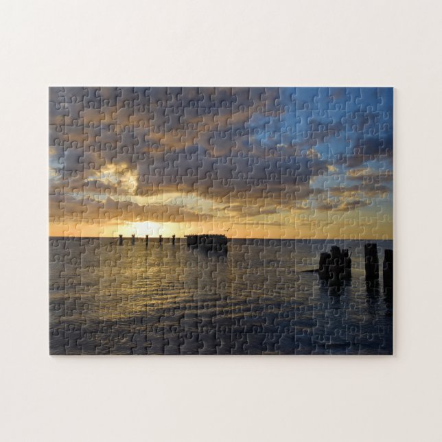 Quebra-cabeça Sunset na Costa do Golfo - 11x14 - 252 pcs (Horizontal)