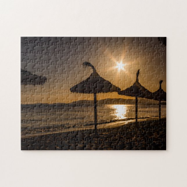 Quebra-cabeça Sunset na praia, Maiorca, Espanha (Horizontal)