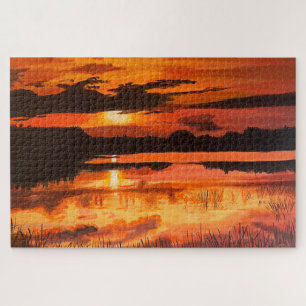 Quebra-cabeça Sunset no Everglades, por Gary Poling