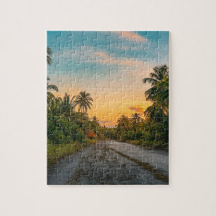 Quebra-cabeça Sunset no Sandy Beach Path