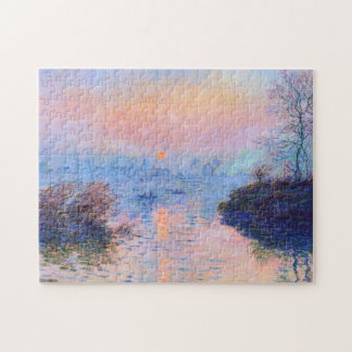 Quebra-cabeça Sunset no Sena em Lavacourt Monet Fine Art
