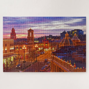 Quebra-cabeça Sunset on the Kansas City Plaza Lights