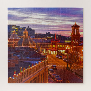 Quebra-cabeça Sunset on the Kansas City Plaza Lights Jigsee Puzz