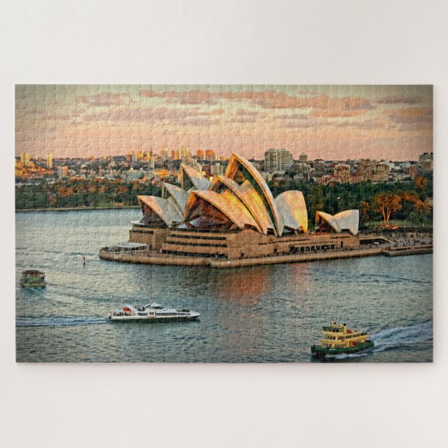 Quebra-cabeça Sunset on the Sydney Opera House - 20x30 - 1014 pc (Horizontal)