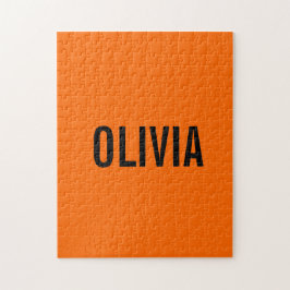 Quebra-cabeça Sunset Orange Modern Name | Tendência minimalista