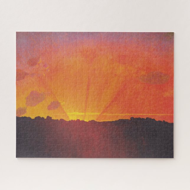 Quebra-cabeça Sunset, Orange Sky (por Félix Vallotton) (Horizontal)