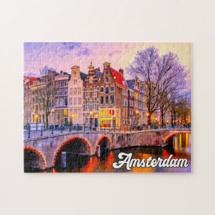 Quebra-cabeça Sunset Over Amsterdam, Países Baixos