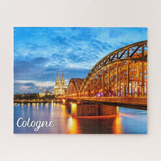 Quebra-cabeça Sunset Over Cologne, Alemanha (Horizontal)