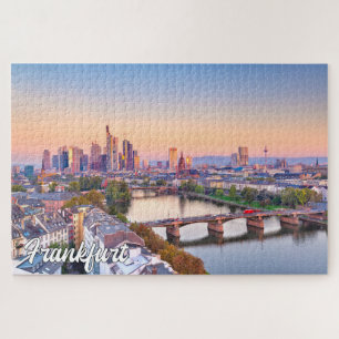 Quebra-cabeça Sunset Over Frankfurt, Alemanha