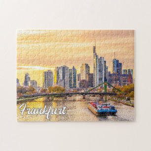 Quebra-cabeça Sunset Over Frankfurt, Alemanha