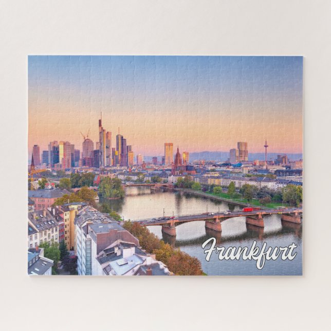 Quebra-cabeça Sunset Over Frankfurt, Alemanha (Horizontal)
