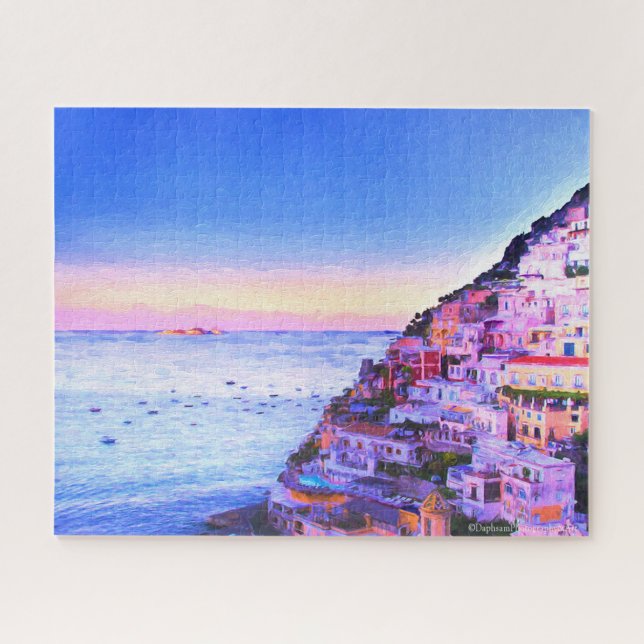Quebra-cabeça Sunset Over Positano (Itália) (Horizontal)
