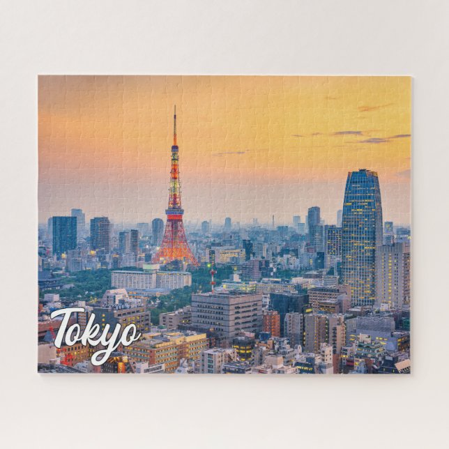 Quebra-cabeça Sunset Over Tokyo, Japão (Horizontal)