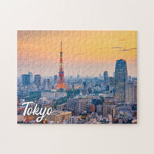Quebra-cabeça Sunset Over Tokyo, Japão (Horizontal)