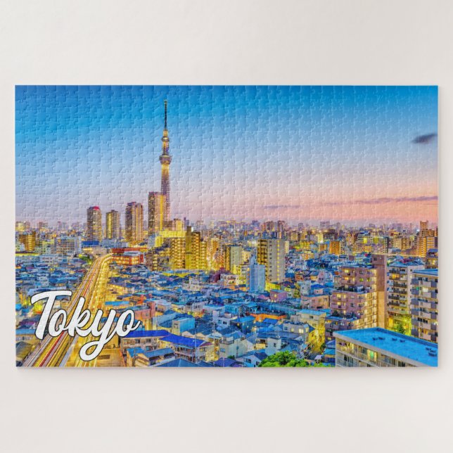 Quebra-cabeça Sunset Over Tokyo, Japão (Horizontal)