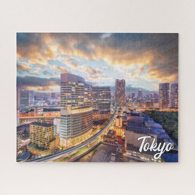 Quebra-cabeça Sunset Over Tokyo, Japão (Horizontal)