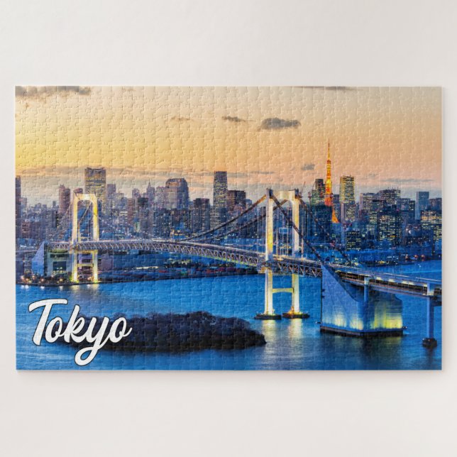 Quebra-cabeça Sunset Over Tokyo, Japão (Horizontal)