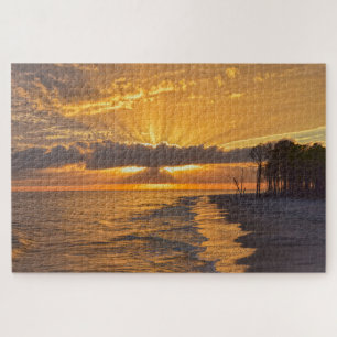 Quebra-cabeça Sunset Sunbeams na Ilha Dauphin, Alabama