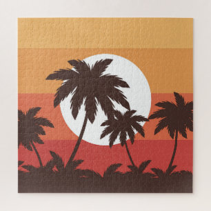 Quebra-cabeça Sunset Tropical Palm Beach