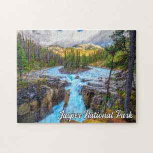 Quebra-cabeça Sunwapta Falls, Jasper National Park