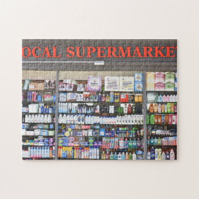 Quebra-cabeça Supermarket Window, Kensington, Londres, Inglaterr (Horizontal)