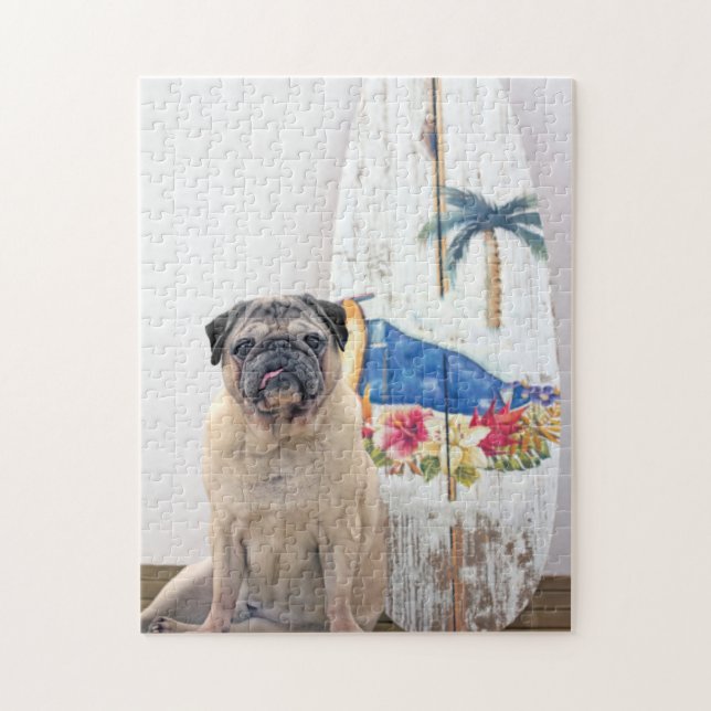Quebra-cabeça Surf Pug (Vertical)