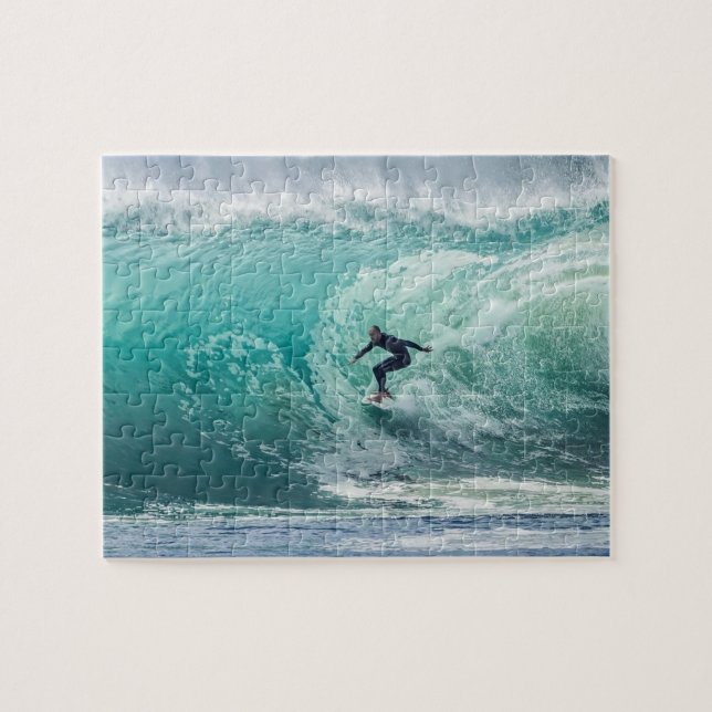 Quebra-cabeça Surfista de ondas Esportes de surf Oceano azul (Horizontal)
