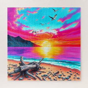 Quebra-cabeça Surreal Sunset Beach