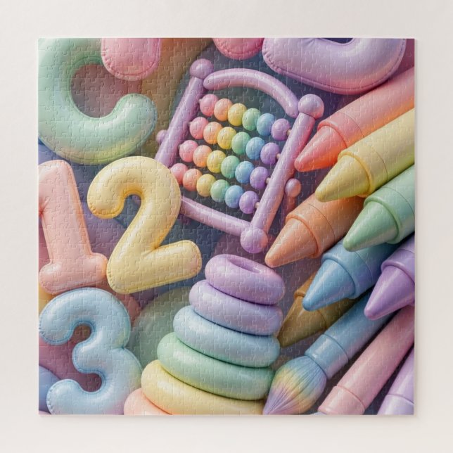 Quebra-cabeça Surto de Aprendizado Pastel ABC - Educacional 3D I (Vertical)